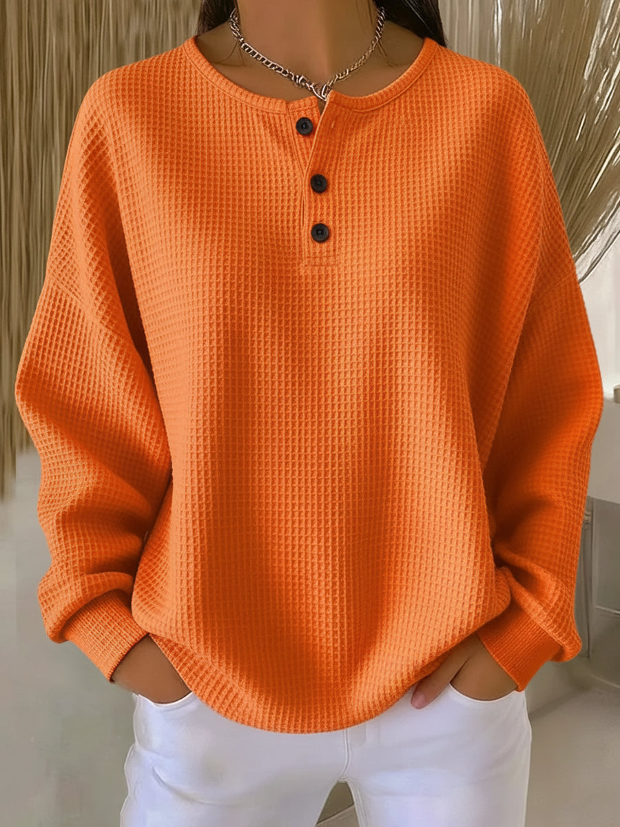 Emma - Stijlvolle Oversized Knopen Sweater
