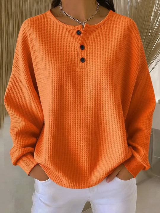 Emma - Stijlvolle Oversized Knopen Sweater