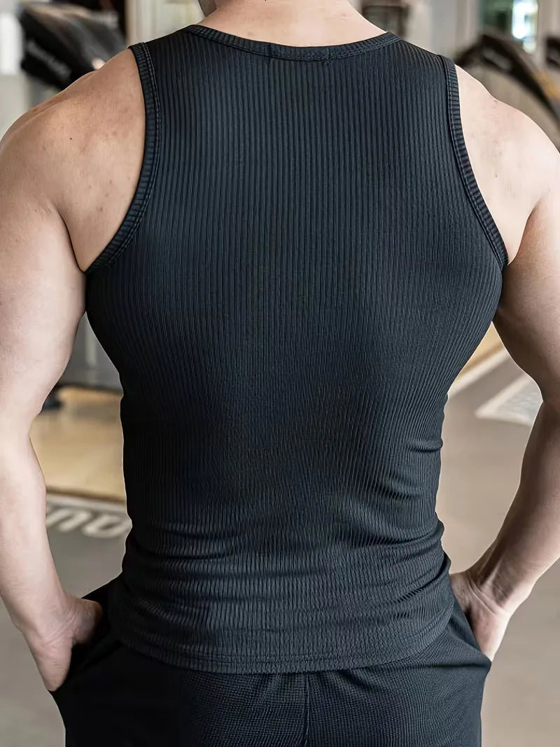 Geribbelde Tanktop Heren Slim Fit - Tycho