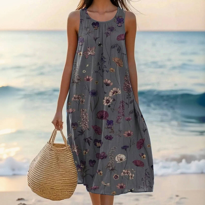 Daphne - Elegante Vintage Bloemen Zomerjurk