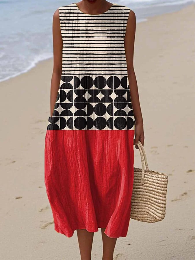 Katoen Linnen Jurk Dames Met Print - Zara