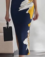 Bodycon Jurk Dames Bloemen Mouwloos - Mila