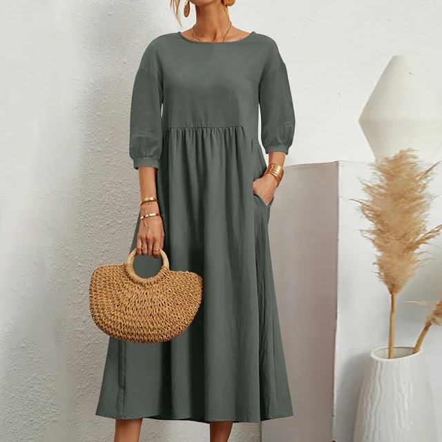 Marion - Comfortabele Midi Zomerjurk