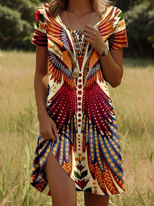 Boho Jurk Dames Met Print - Olivia