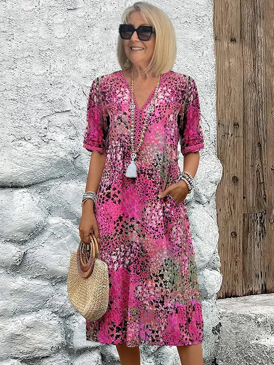 Midi Jurk Dames Boho Vrouwelijk - Lieke