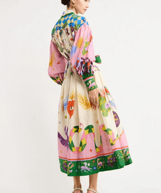 Annet - Kleurrijke Maxi Jurk met Print