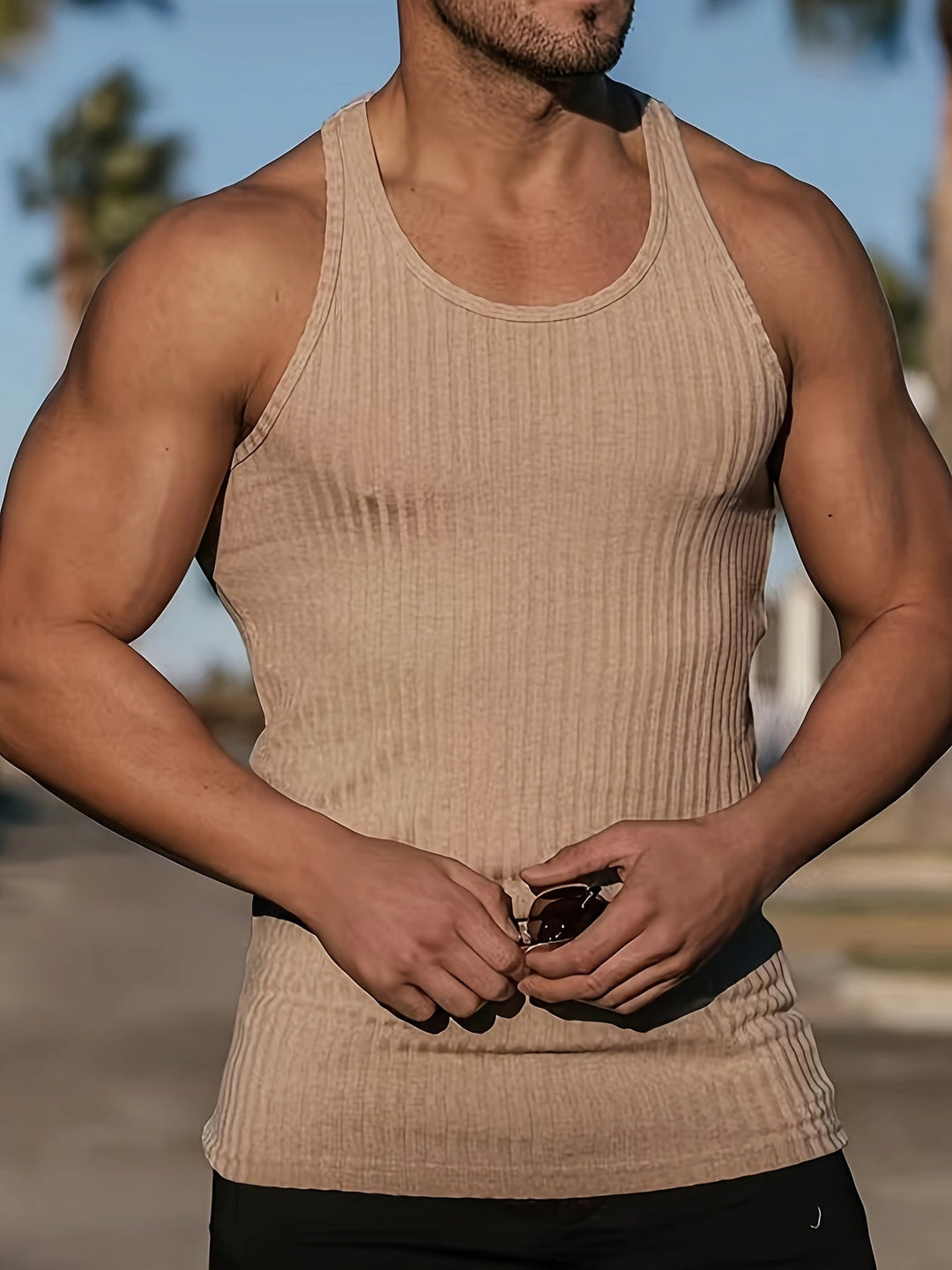Geribbelde Basic Tanktop Heren Slim Fit - Nilan