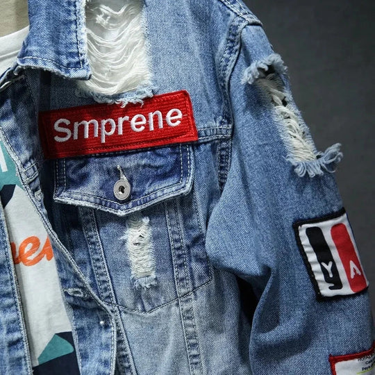 Roberto | Stijlvolle Vintage Gescheurde Spijkerjas