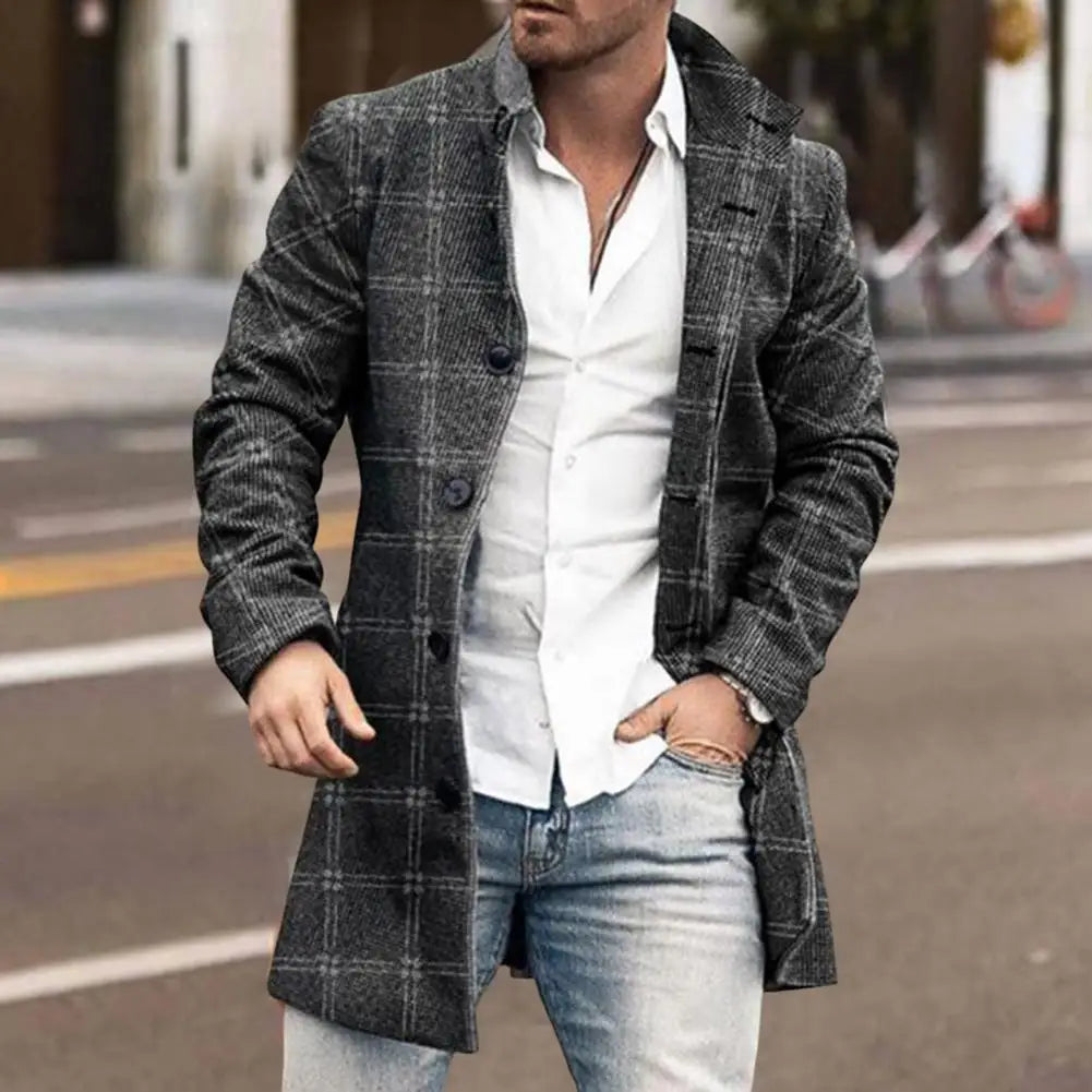 Salvatore | Elegante Geruite Wollen Mantel