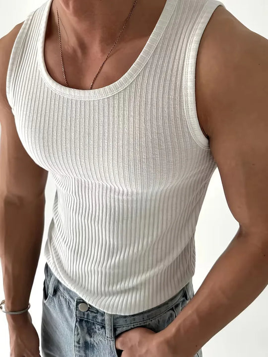 Geribbelde Tanktop Heren Slim Fit - Ravi