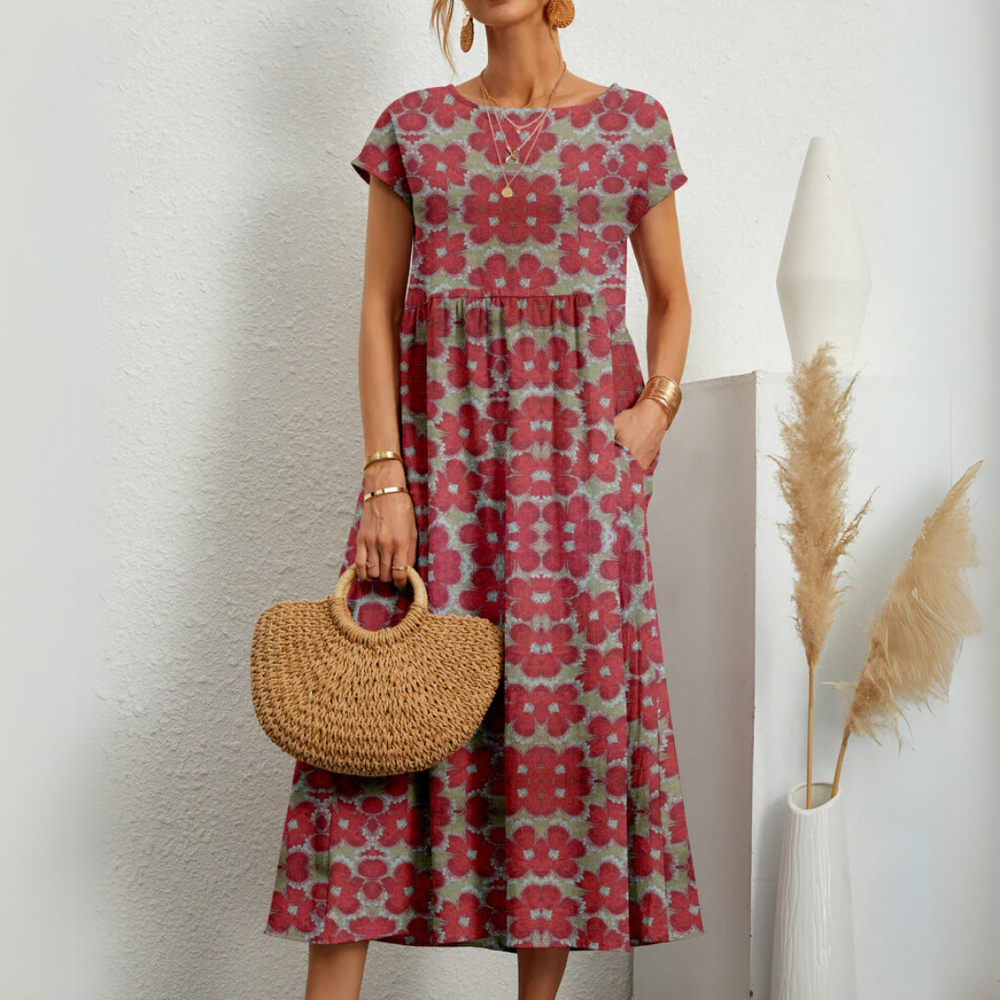 Manon - Boho Midi Jurk Bloemenprint Dames