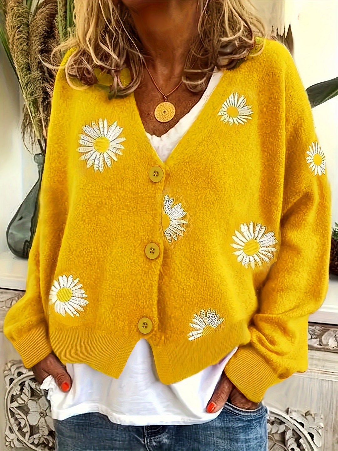 Brigitte - Elegant Gebloemd Knopen Vest