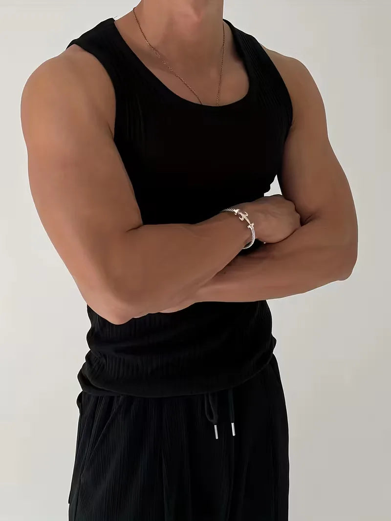 Geribbelde Tanktop Heren Slim Fit - Ravi