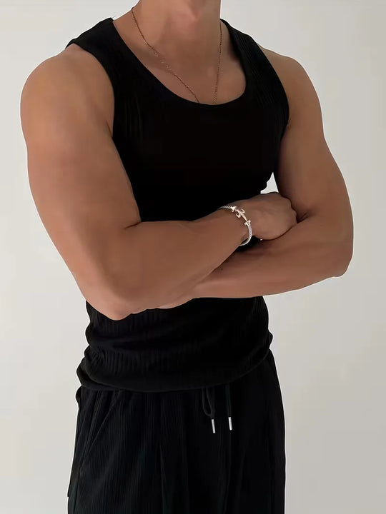 Geribbelde Tanktop Heren Slim Fit - Ravi