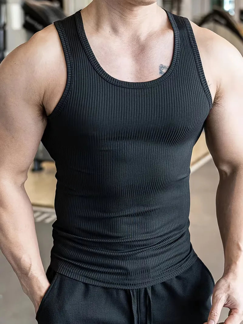 Geribbelde Tanktop Heren Slim Fit - Tycho