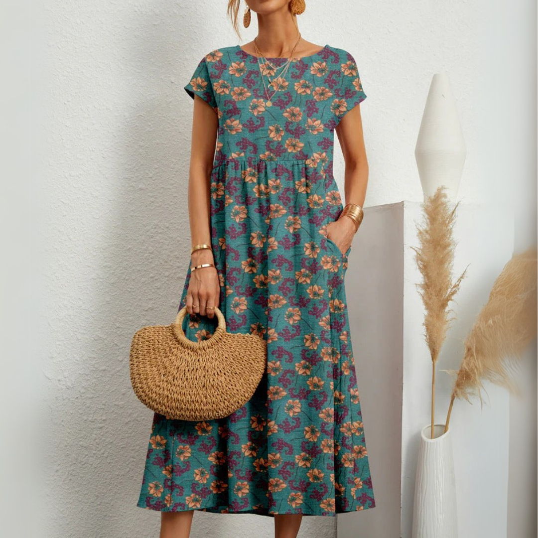Manon - Boho Midi Jurk Bloemenprint Dames