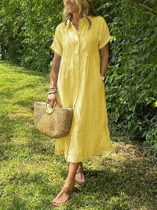 Linnen Blousejurk Dames Gestreept - Sara
