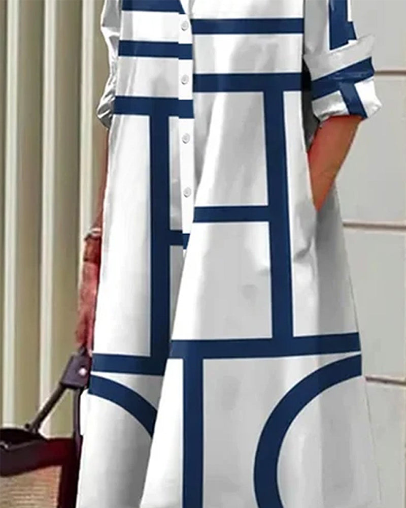 Ingrid - Stijlvolle Blousejurk met Print