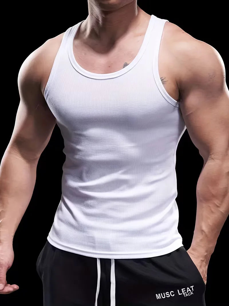 Geribbelde Tanktop Heren Slim Fit - Tycho