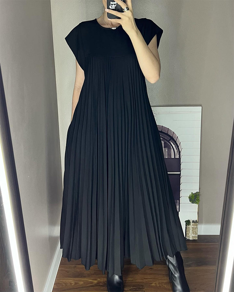 Saskia - Elegante Plissé Maxi Jurk