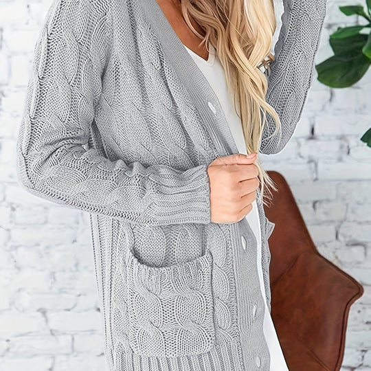 Michelle - Elegant Oversized Kabelgebreid Vest
