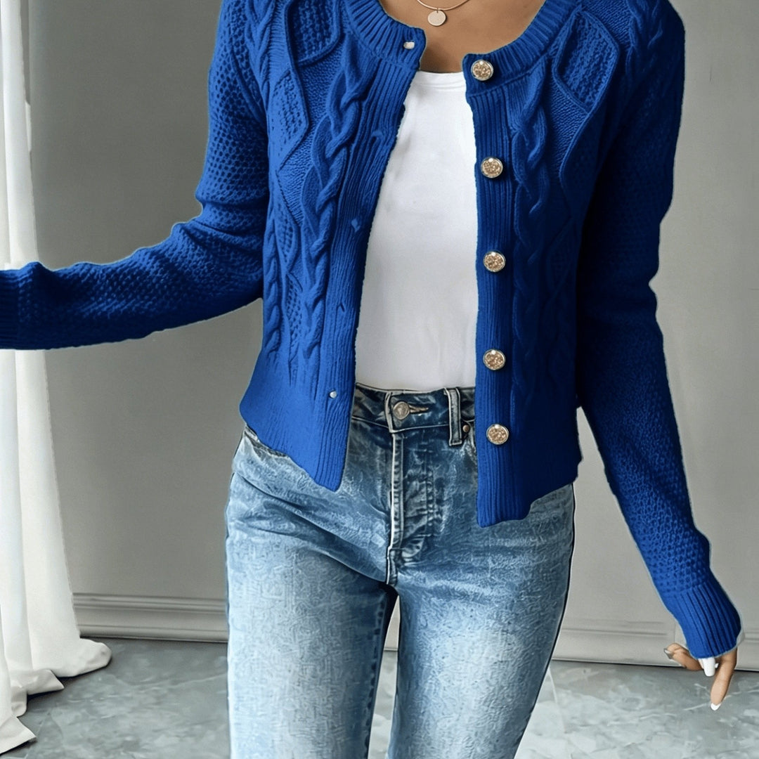 Marianne - Elegant Kabelgebreid Knopen Vest