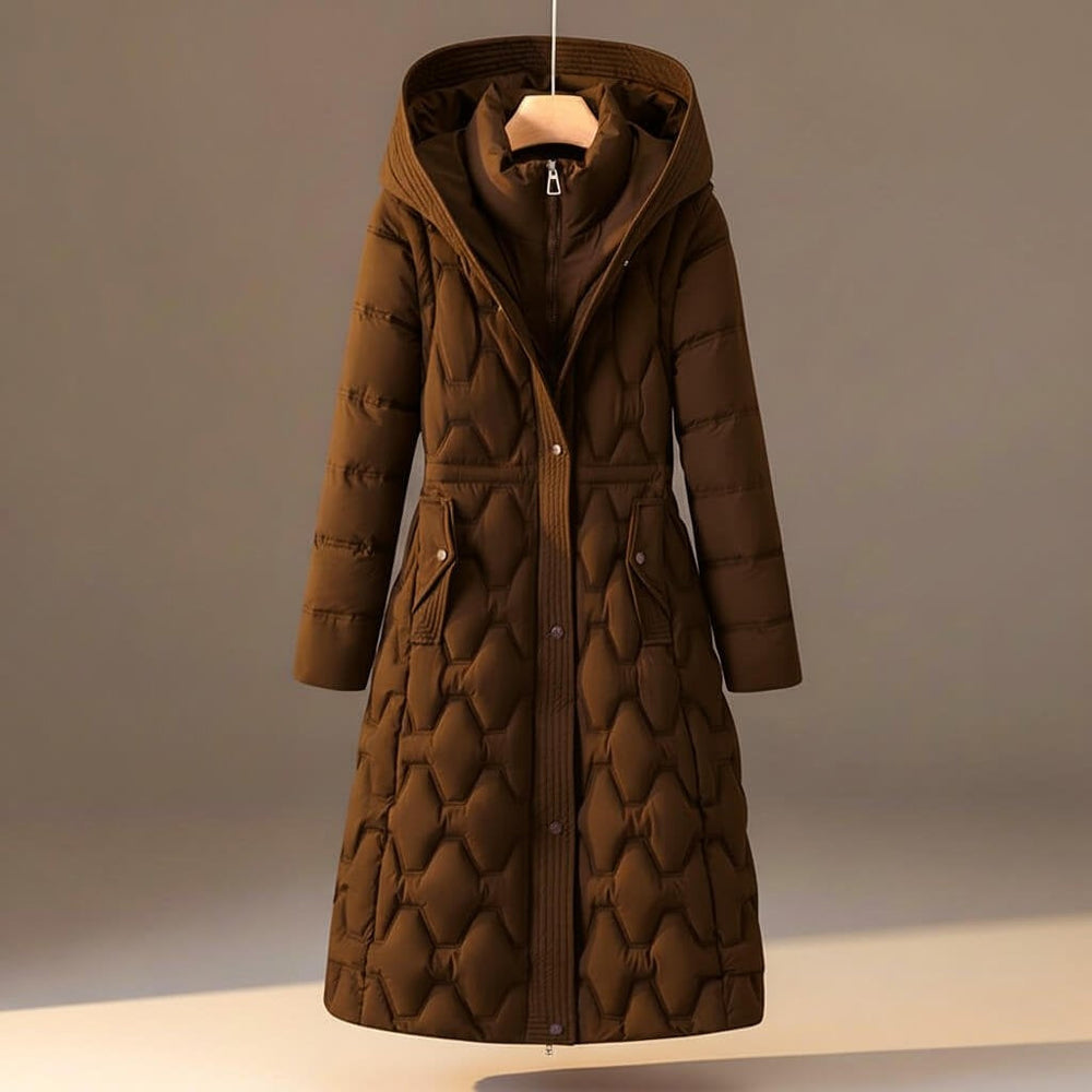 Rebecca - Elegante Lange Gewatteerde Winterjas