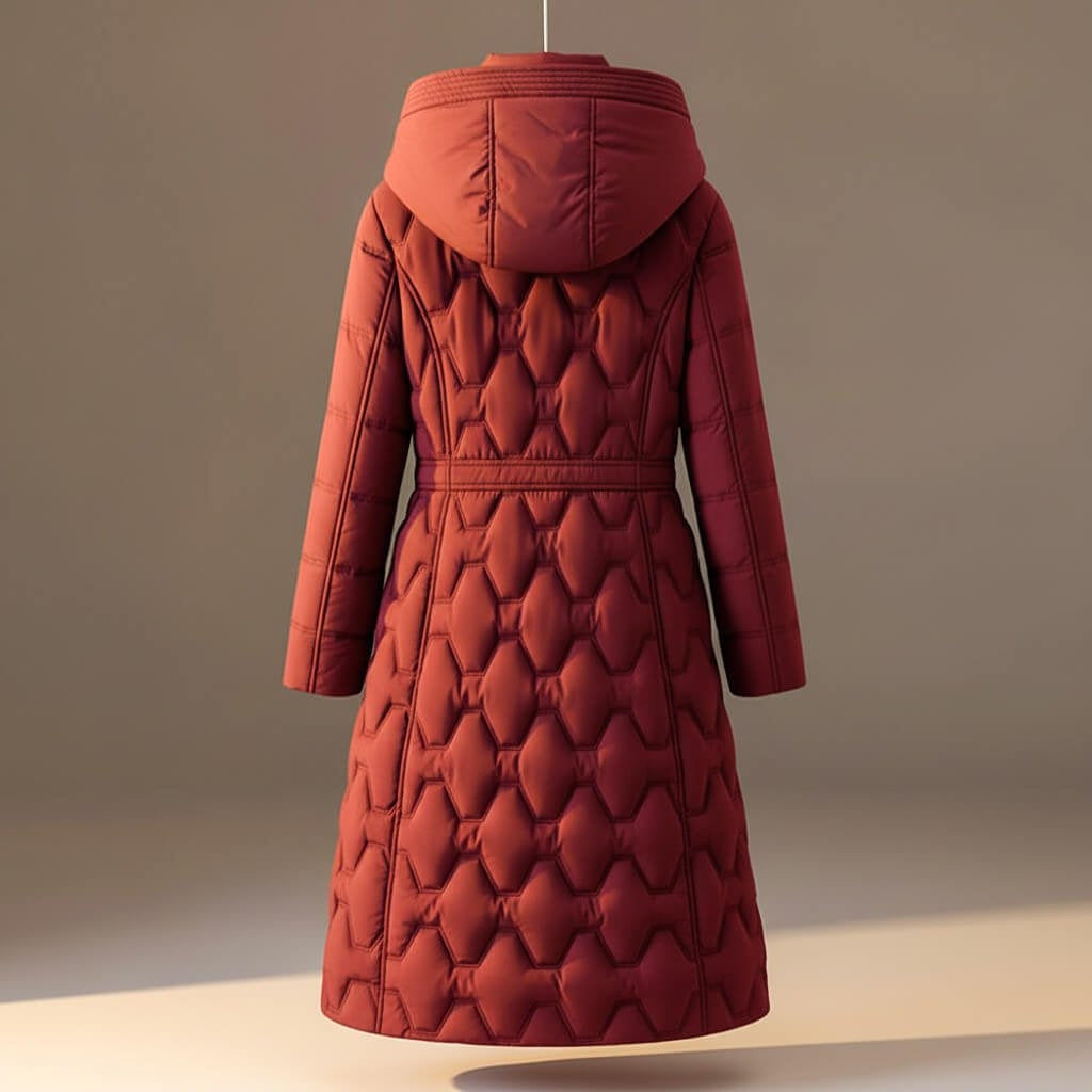 Rebecca - Elegante Lange Gewatteerde Winterjas