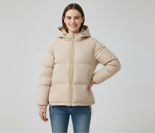Annemarie - Elegante Korte Gewatteerde Winterjas