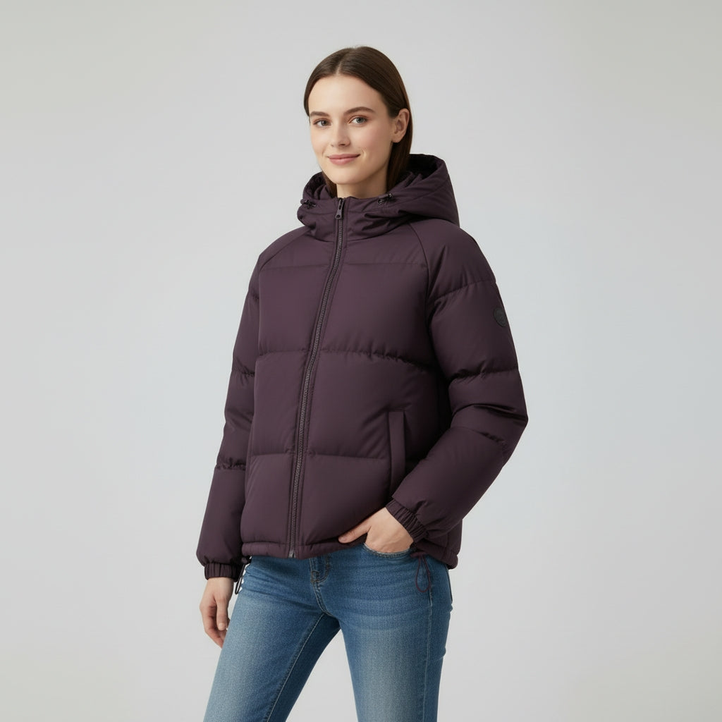 Annemarie - Elegante Korte Gewatteerde Winterjas