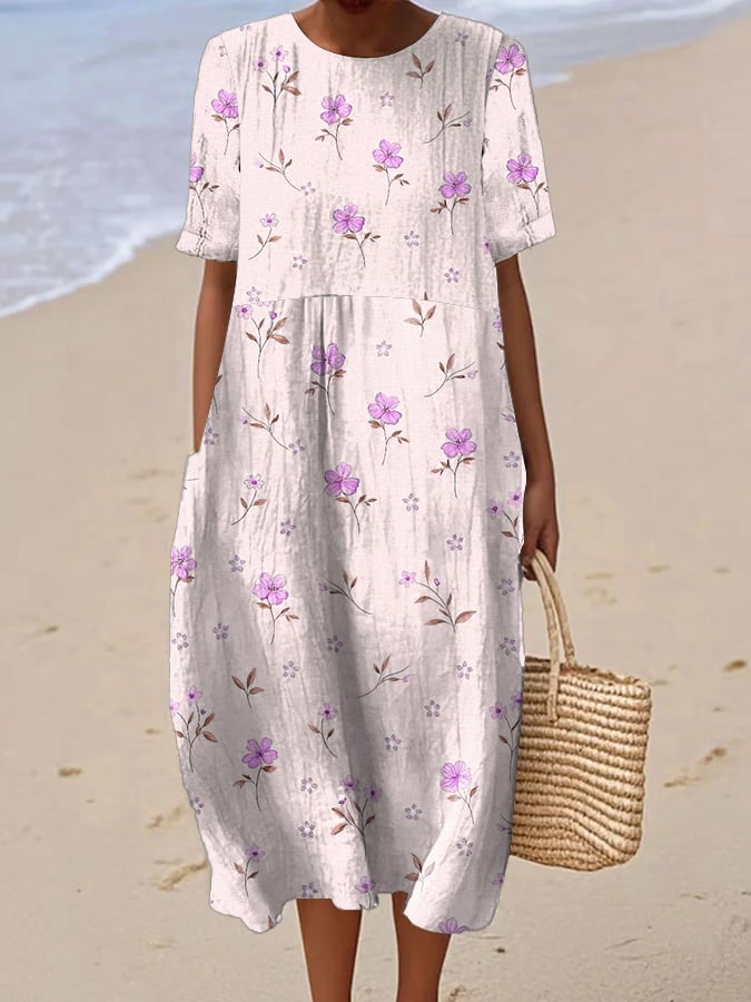 Jurk Dames Met Bloemenprint Korte Mouw - Zara
