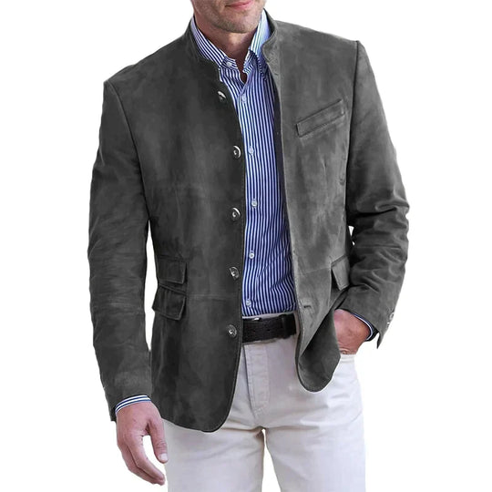 Riccardo | Verfijnde Suède Slim Fit Blazer