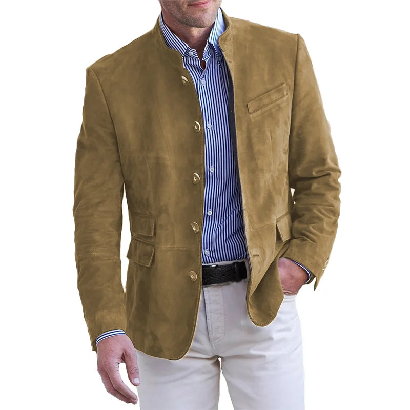 Riccardo | Verfijnde Suède Slim Fit Blazer