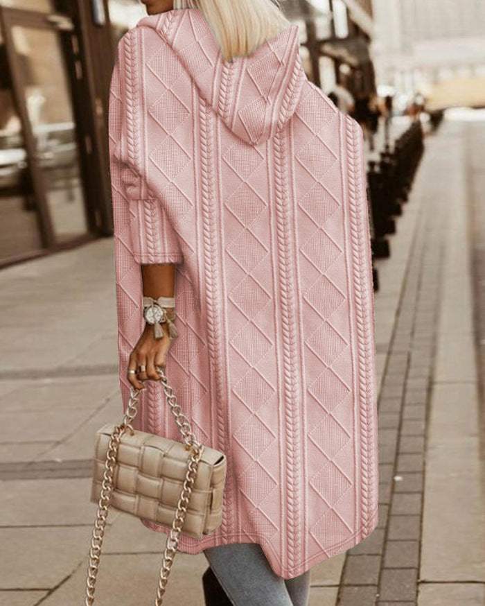 Louise - Elegante Lange Gebreide Winterjas