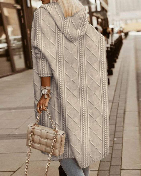 Louise - Elegante Lange Gebreide Winterjas