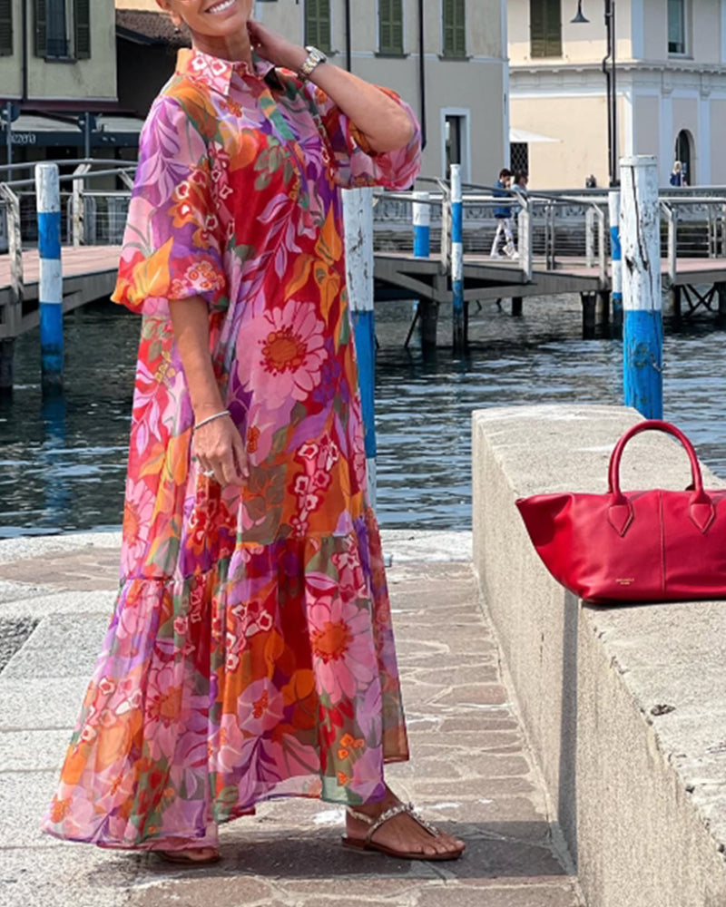 Maxi Tuniek Jurk Dames Met Bloemenprint - Eva