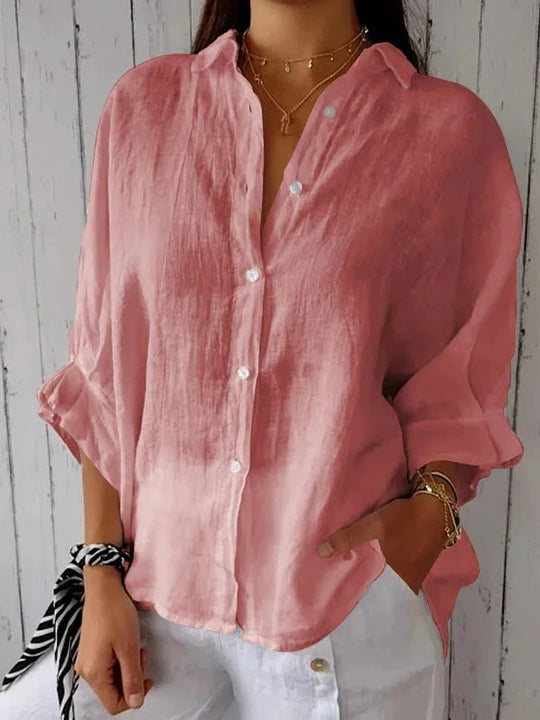 Elena - Luchtige Linnen Blouse Knoopsluiting Dames