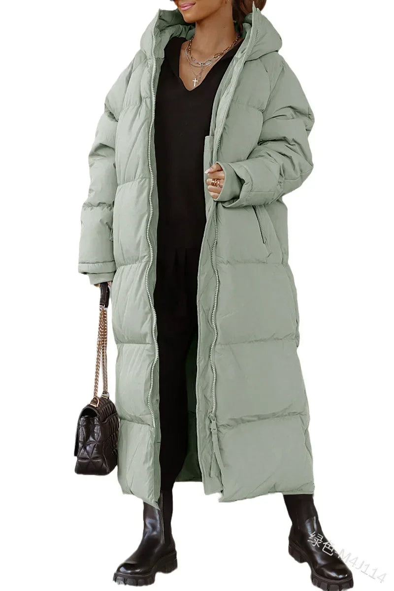 Nathalie - Stijlvolle Oversized Lange Gewatteerde Winterjas