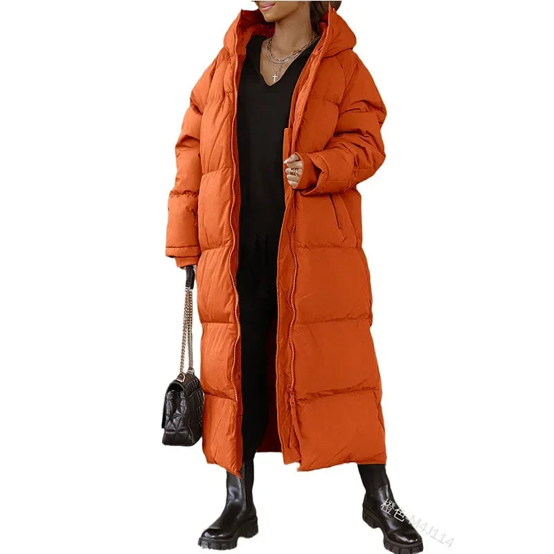 Nathalie - Stijlvolle Oversized Lange Gewatteerde Winterjas