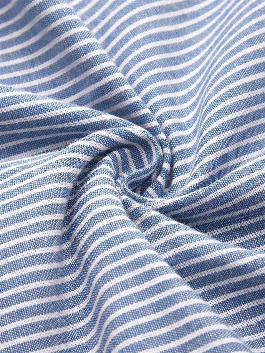 Midi Jurk Dames Gestreept Casual - Roos