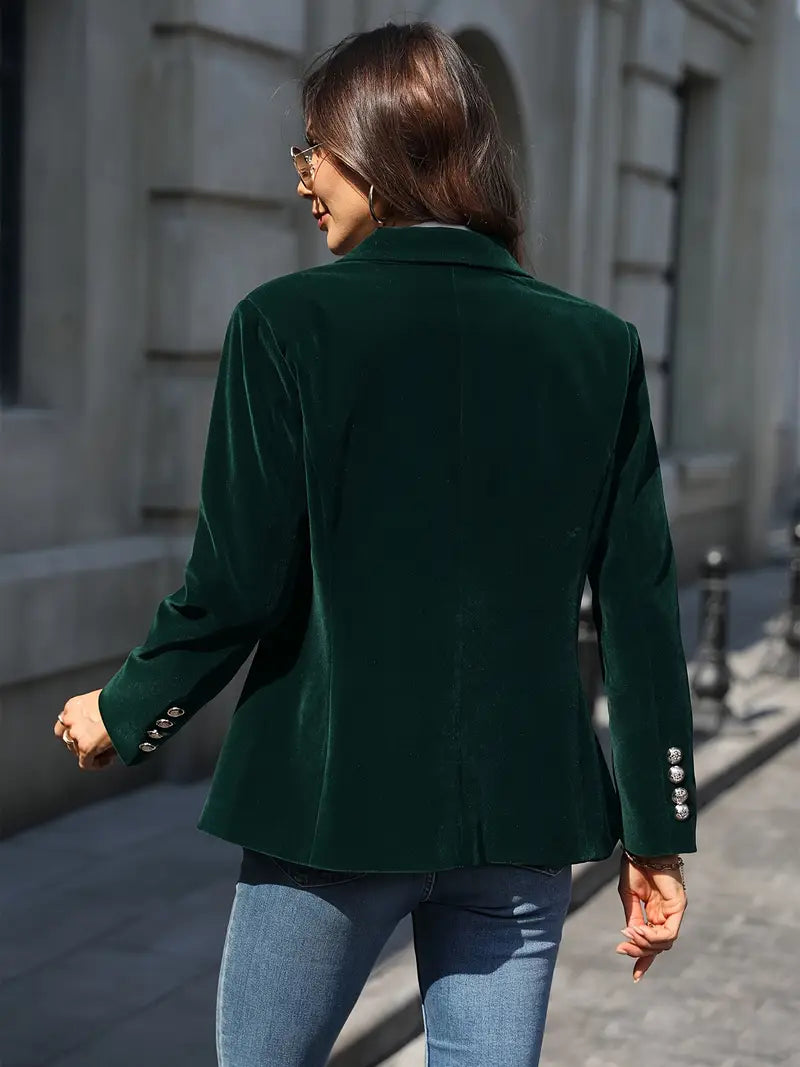 Vanessa - Elegant Fluwelen Knopen Blazer