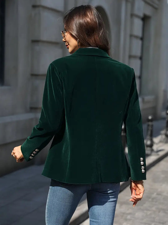 Vanessa - Elegant Fluwelen Knopen Blazer