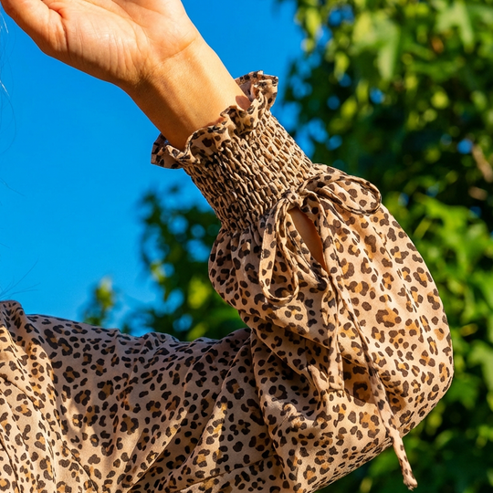 Manon - Boho Mini Jurk met Luipaardprint