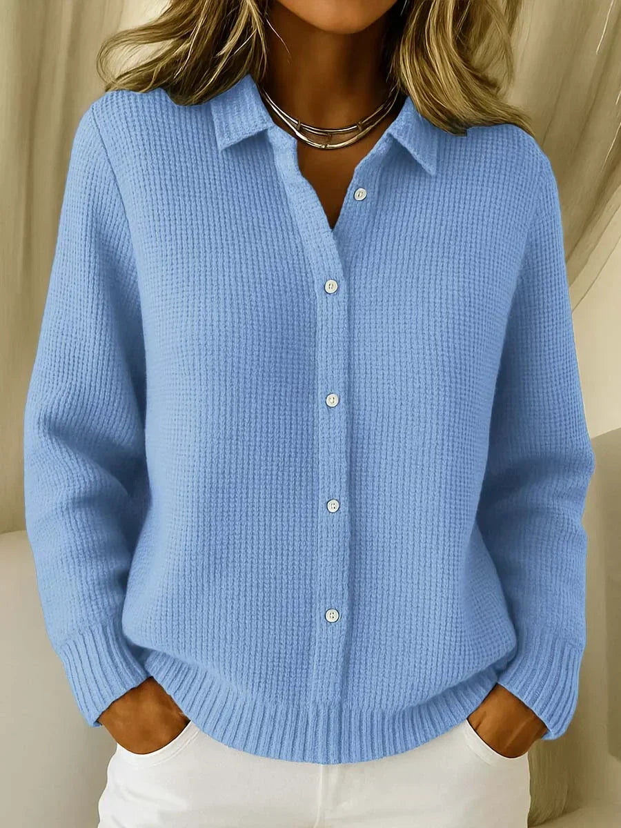 Helen - Stijlvol Grofgebreid Knopen Vest