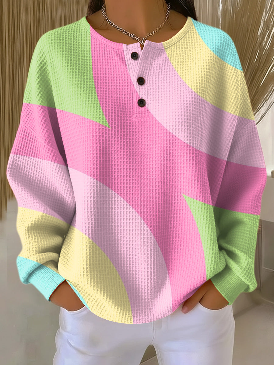 Astrid - Stijlvolle Oversized Knopen Sweater