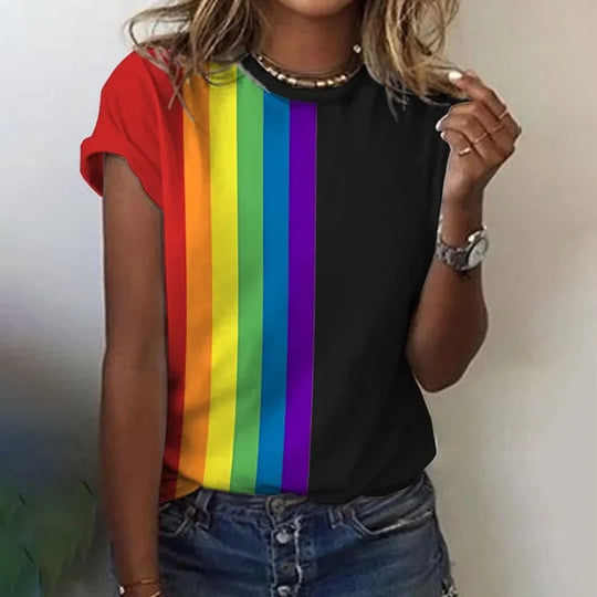 Gera - Stijlvol Regenboog T-shirt