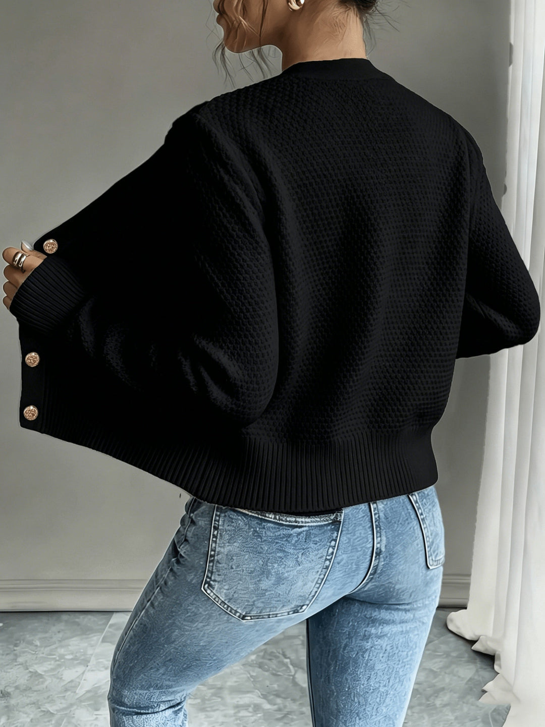 Marianne - Elegant Kabelgebreid Knopen Vest