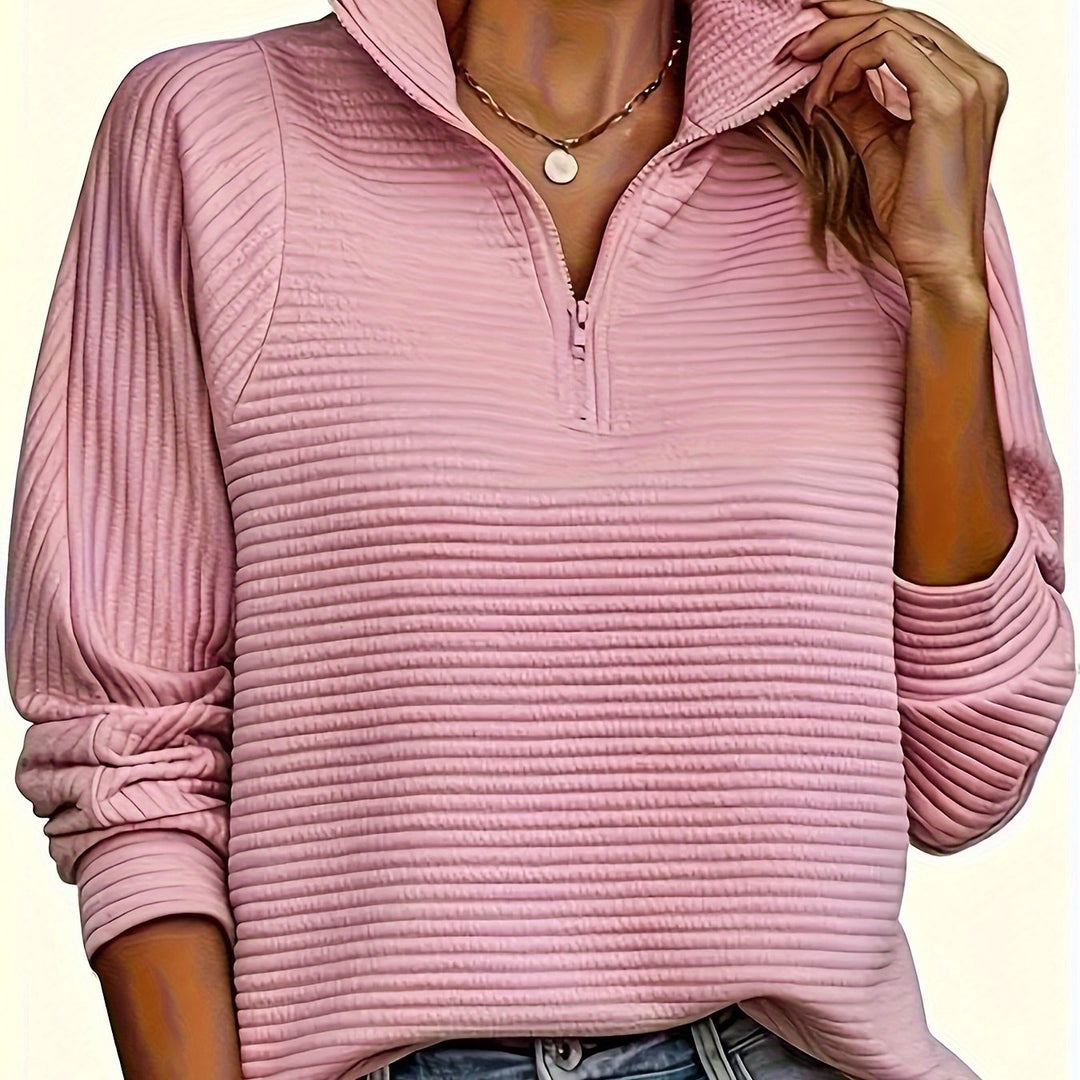 Michelle - Stijlvolle Ribgebreide Kraag Sweater