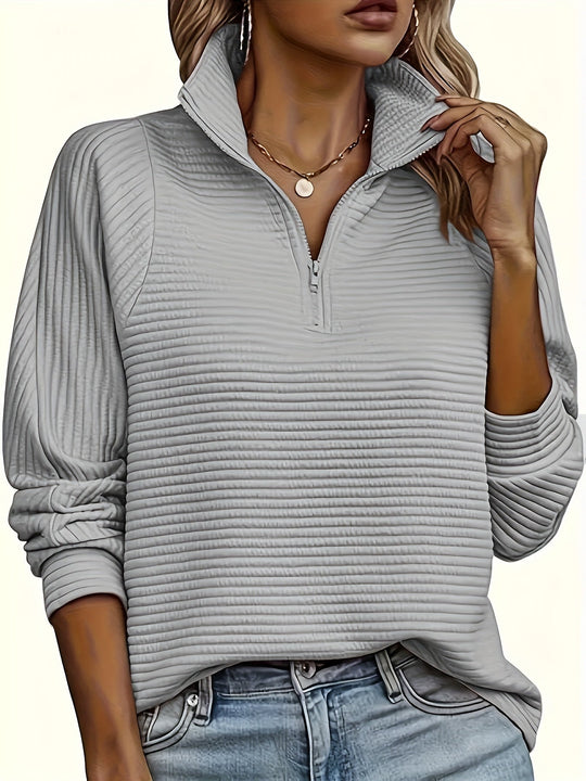 Michelle - Stijlvolle Ribgebreide Kraag Sweater