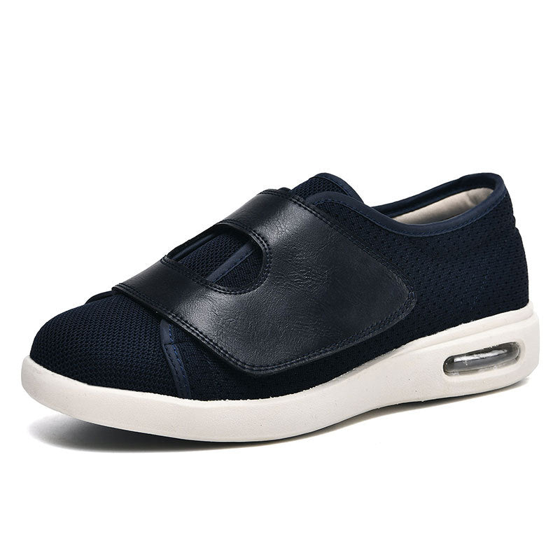 FitVille Extra Brede Wandelschoenen voor Mannen, Diabetische Schoenen voor Gezwollen Voeten met Klittenbandsluiting Zwart 41 EU xx_breed